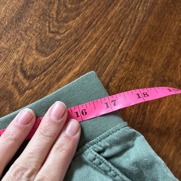 Faherty XL Shorts High Rise Elastic Waistband Pull On Arlie Green Linen Blend - Picture 9 of 11